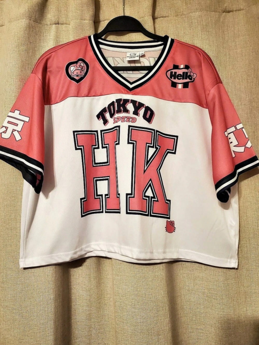 Hello Kitty Tokyo Speed HK jersey Pink & White Jersey Size XL Like New